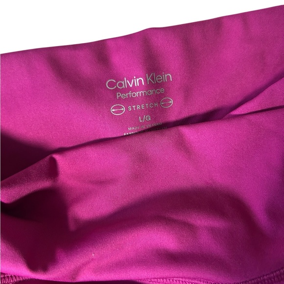 CALVIN KLEIN PERFORMANCE fuchsia crossover waist skirted shorts skort Large NWT - Picture 3 of 5